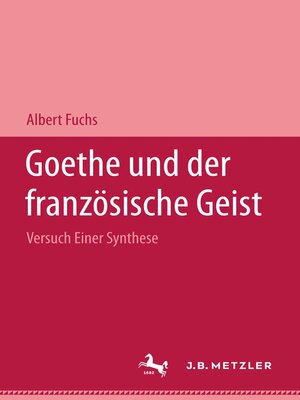 cover image of Goethe und der französische Geist